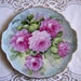Porcelain ROSES Charger Cake Plate Signed Listed Artist Hand Painted