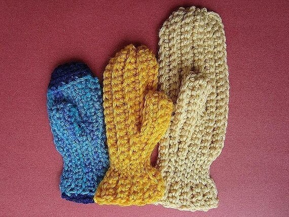203 MITTENS FOR CHILDREN crochet pattern SIZE 2 4 AND 6