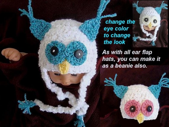 pattern owl newborn crochet hat in OWL sizes to newborn from SNOWY all 360 Crochet Hat.num  PATTERN