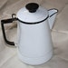 White Enamel Coffee Pot Vintage Antique 9" Coffee Pot