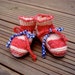 Knit Baby Booties Red White and Blue