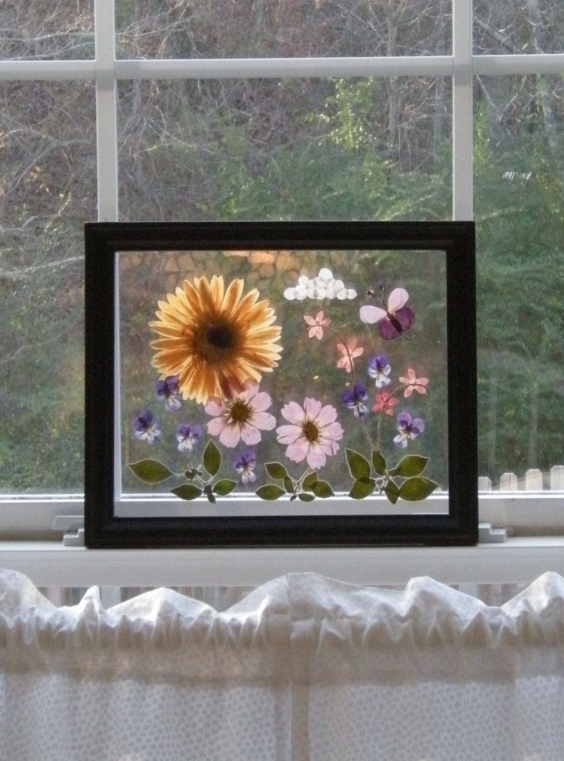 Pressed Flowers in Glass by thepetalpusher on Etsy