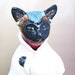 Ceramic Cat Mom and Kitten Jar - Original Art by Jill Taylor - SALE