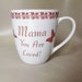 Ceramic Coffee Tea Mug For Mom - Up-Cycled Mug in White and Sepia