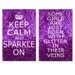 Keep Calm and Sparkle On - Some Girls Are Just Born With Glitter - Set of Two 13x19 Prints - Glitter Pink, Red, Purple, Purple Pink, Blue