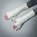 Felted Fingerless Mittens / Gloves / Wool Arm Warmers - In Ivory - ready to ship now - Gift under 50 USD