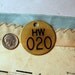 Salvaged BRASS TAG with Numbers for Mixed Media and Altered Art