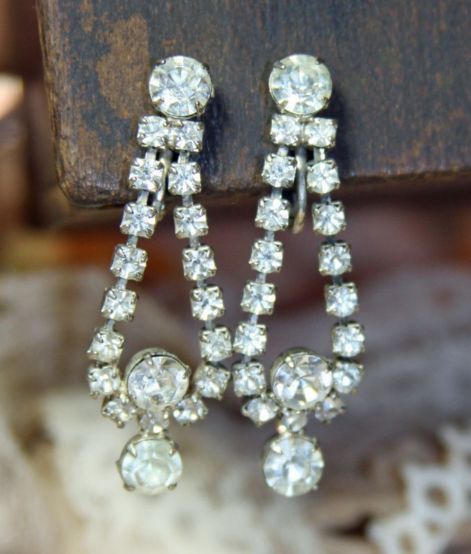 Vintage Rhinestone Earrings 6283