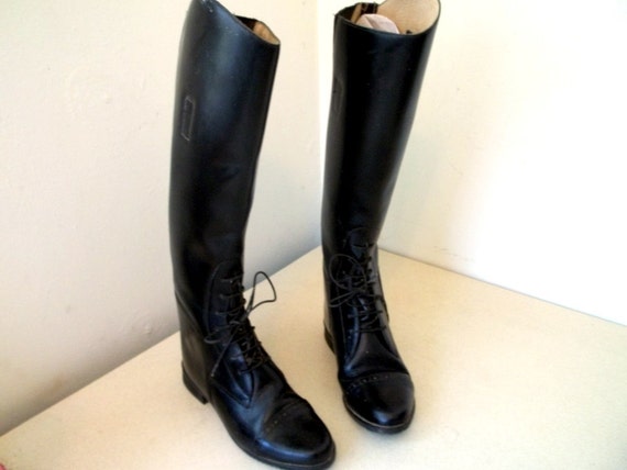 Vintage Amazonas Black Leather Riding Boots
