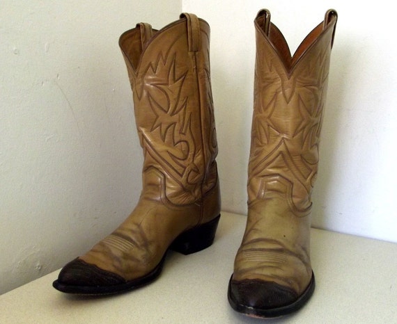 Very Cool Vintage Tony Lama Cowboy Boots by honeyblossomstudio