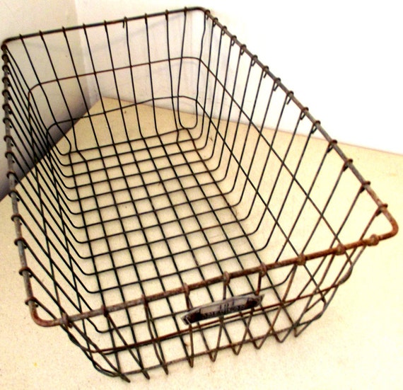 LARGE Vintage wire gym basket or swimming pool locker number