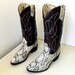 Vintage Bronco brand Cowboy boots in brown and faux snakeskin size 7 D or cowgirl size 8.5 VEgaN FrIeNdLY