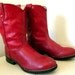 Vintage RED Bronco brand Cowboy Boots size 5 D or Cowgirl size 6.5 VeGaN FrieNdlY