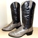 Vintage Vegan Friendly Westex brand Cowboy boots -- blue and grey -- size 7.5 D or cowgirl size 9