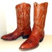 Brown leather Nocona cowboy boots with lizard foot size 10.5 D or cowgirl size 12