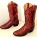Vintage Tony Lama brown leather cowboy boots size 9 D or cowgirl size 10.5