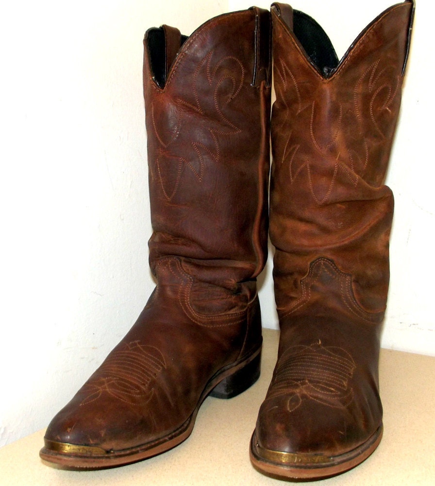 Awesome Vintage Brown Leather Durango Cowboy boots size 10 D