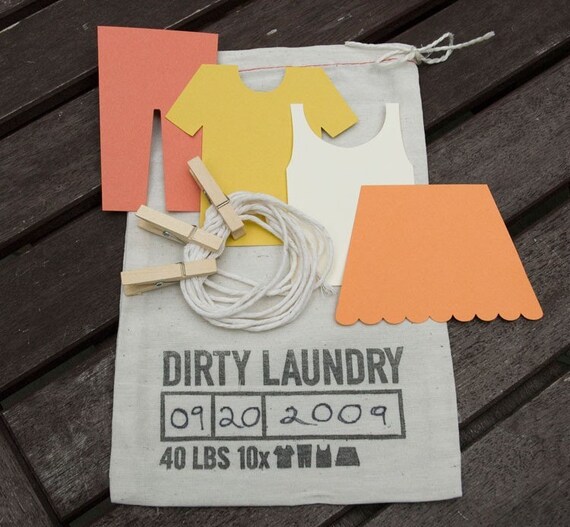 Orange Dirty Laundry Guest Book Kit