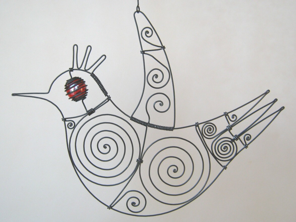 Wire Sculpture Bird Sculpture
