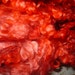 1oz Vibrant Orange- locks are 7 inches long- Hand Painted Teeswater/Cotswold x wool Locks - Silky Soft