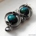 Grey and Green Earrings, Blue Green Earrings, Pewter Earrings, Funky Earrings, Modern Grey Earrings