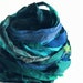 Recycled Sari Silk Ribbons, aqua, blue color pack, 'Ocean', 10 yards, reclaimed, Fair Trade