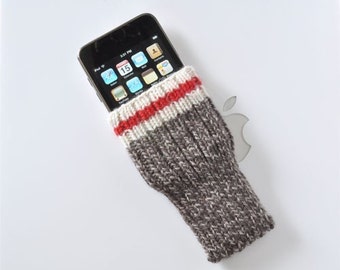 iPhone 5 iTouch 5 Case Cover Hand Knit in Wool - Original Sock Monkey Design