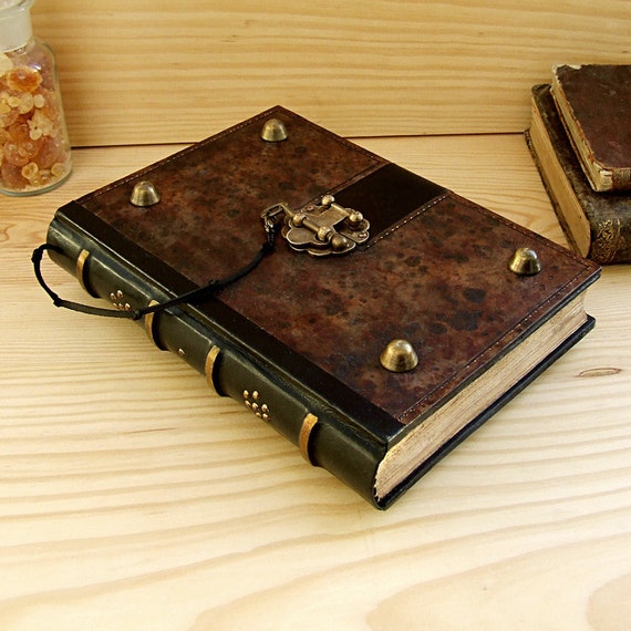 Large Leather Journal with Lock The Brown Book by TeoStudio