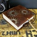 Steampunk Brown Leather Journal - "Working on a Dream"
