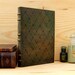 Large Leather Journal / Blank Book - "Time Stopped" in Antique Green