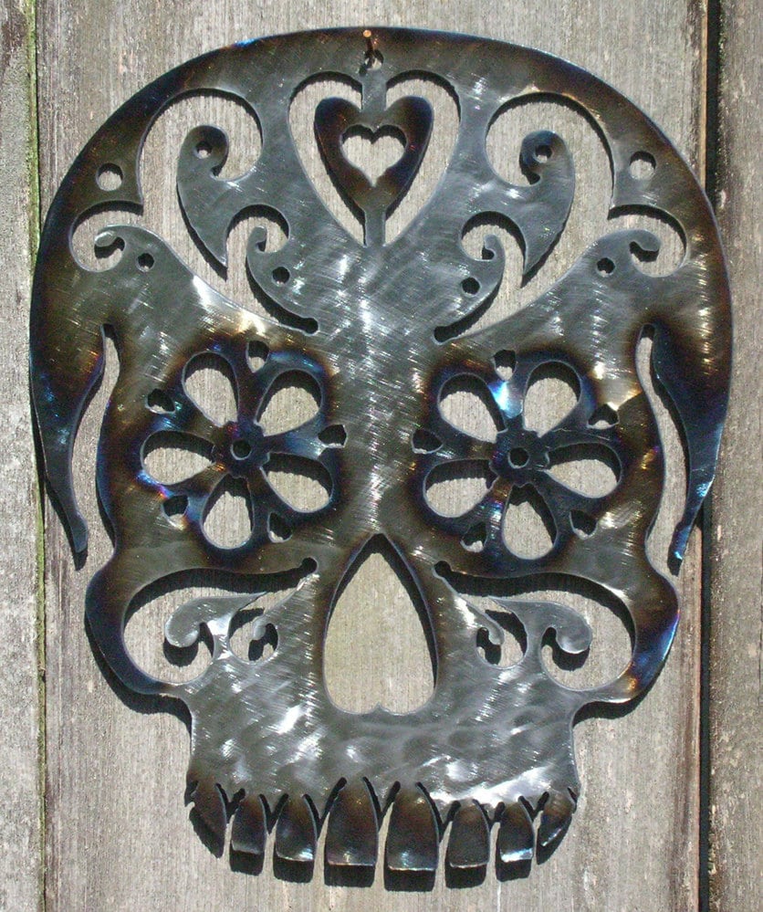 Metal Sugar Skull Wall Art