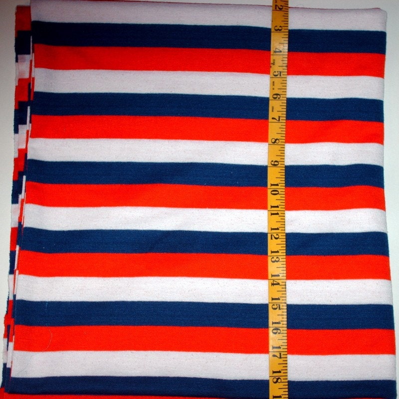 Red White and Blue Striped T-Shirt Knit Fabric 2 yds.