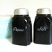 McKee Black Salt and Pepper Shakers Vintage Art Deco