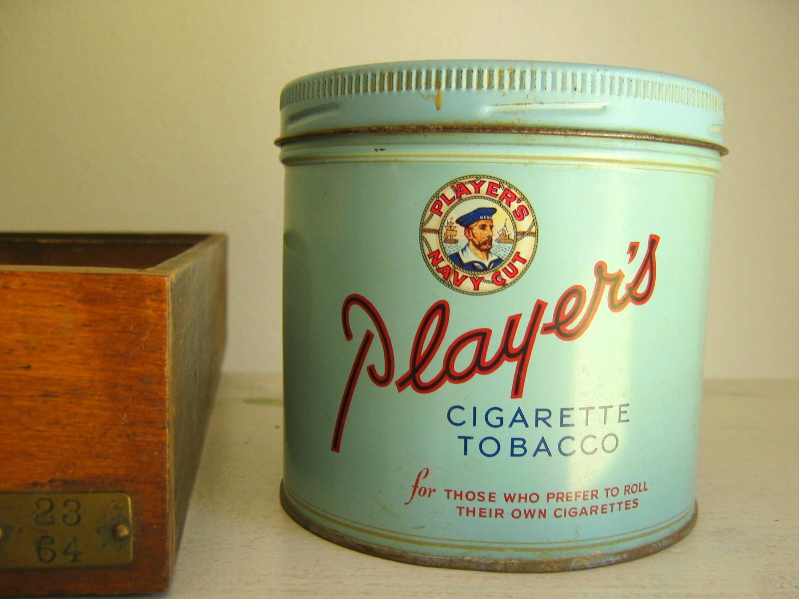 Player's Tobacco Tin Vintage Blue