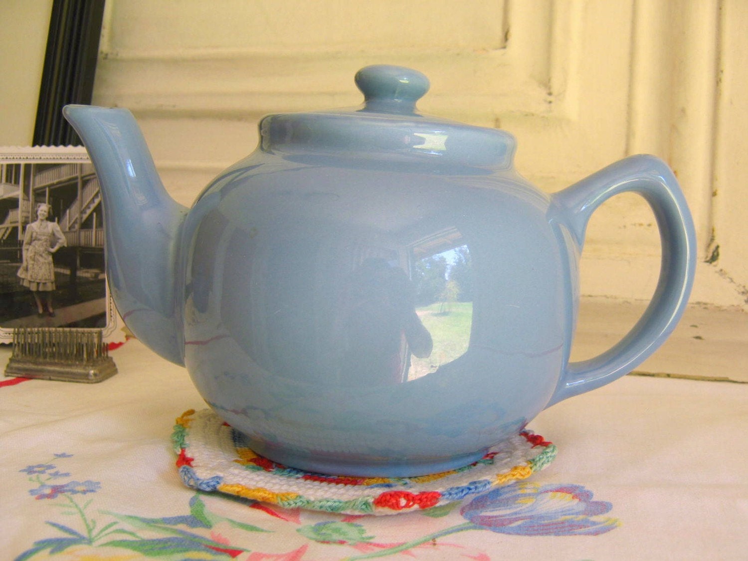 Vintage Blue Teapot