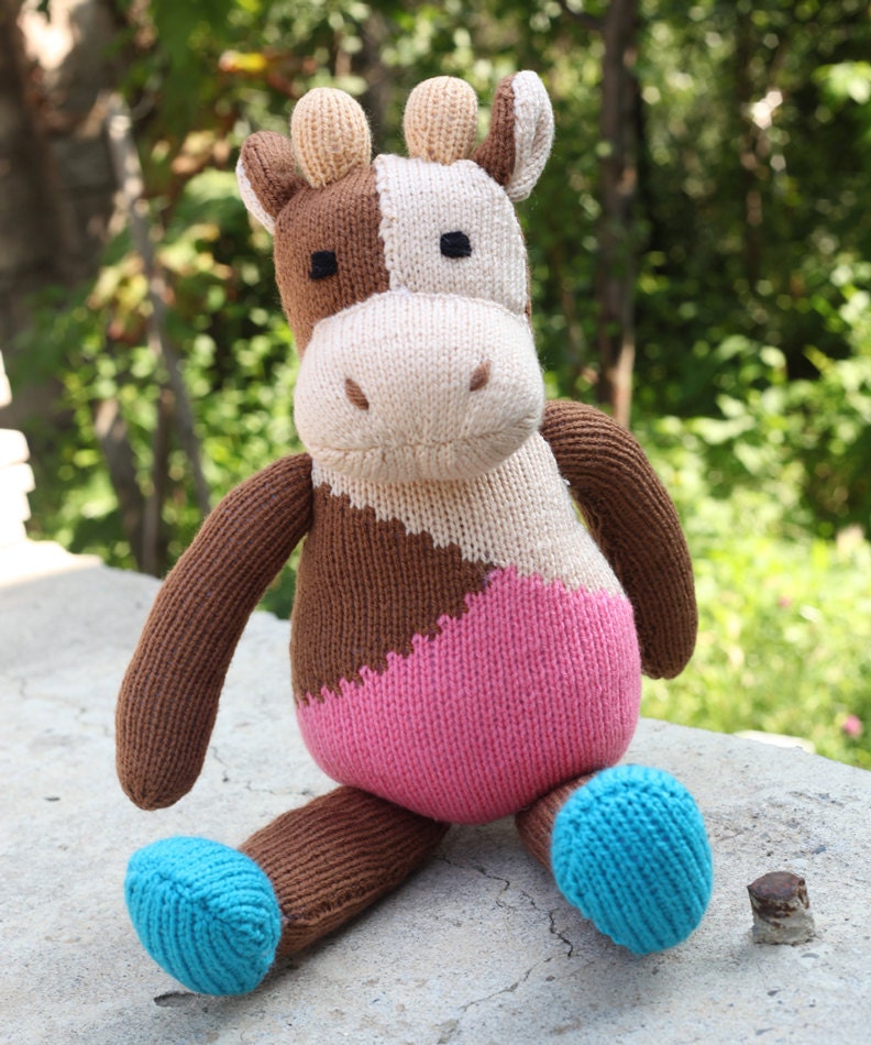 Lamazo Cow Toy Knitting Pattern PDF