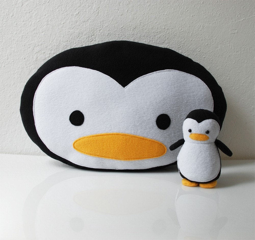 blue penguin pillow