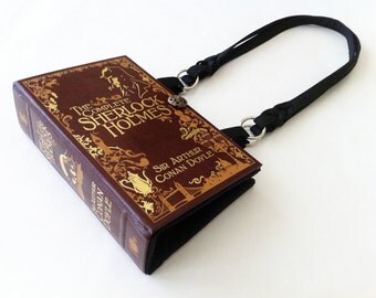 Sherlock Holmes Book Purse - Sherlock 221B Baker Street Wallpaper Fabric Choice - Sherlock Book Cover Handbag