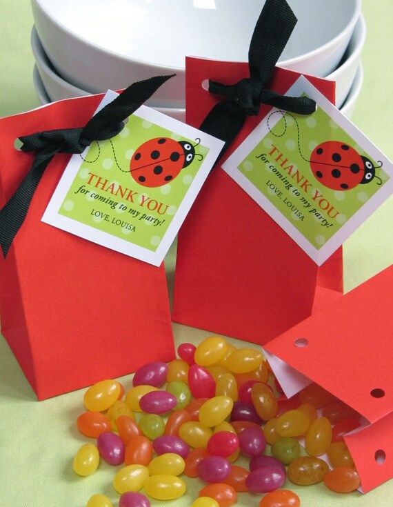 Little Ladybugs Party Favor Tags or Stickers Personalized Printable (Digital File) Il_570xn