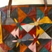 Huge Patchwork Purse Leather Tote Bag Flowers 1970's Handbag