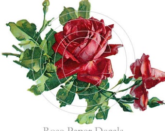 Vintage Klein Chic Lush Red Roses Boutique Sm 14 Decals De-Klein-45