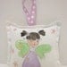 Girl Fairy with dark brown hair - Tooth Fairy Pillow - Hand Painted - Personalize FREE