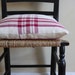 Cranberry red farmhouse plaid pillow cover handwoven by Nutfield Weaver