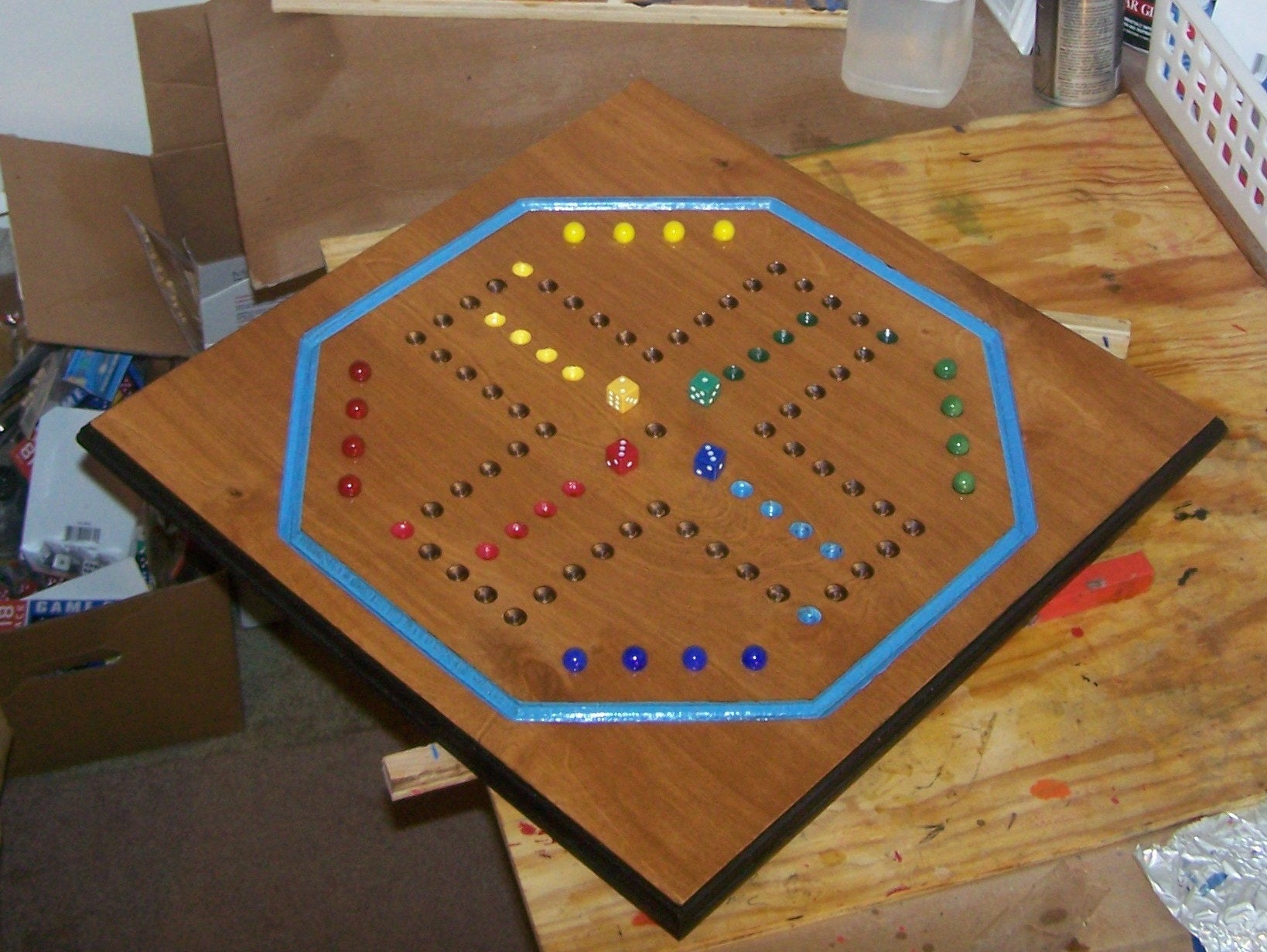 Fun Aggravation board game Wahoo w marbles n dice sign d by