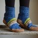Wool Slippers, Leather Soles, Eco friendly, by Wooly Baby, youth size 2.5, To My Own Tune, SALE