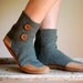 Womens Wool Slippers, Eco Friendly & Handmade, size 9.5 wide, Tread Lightly