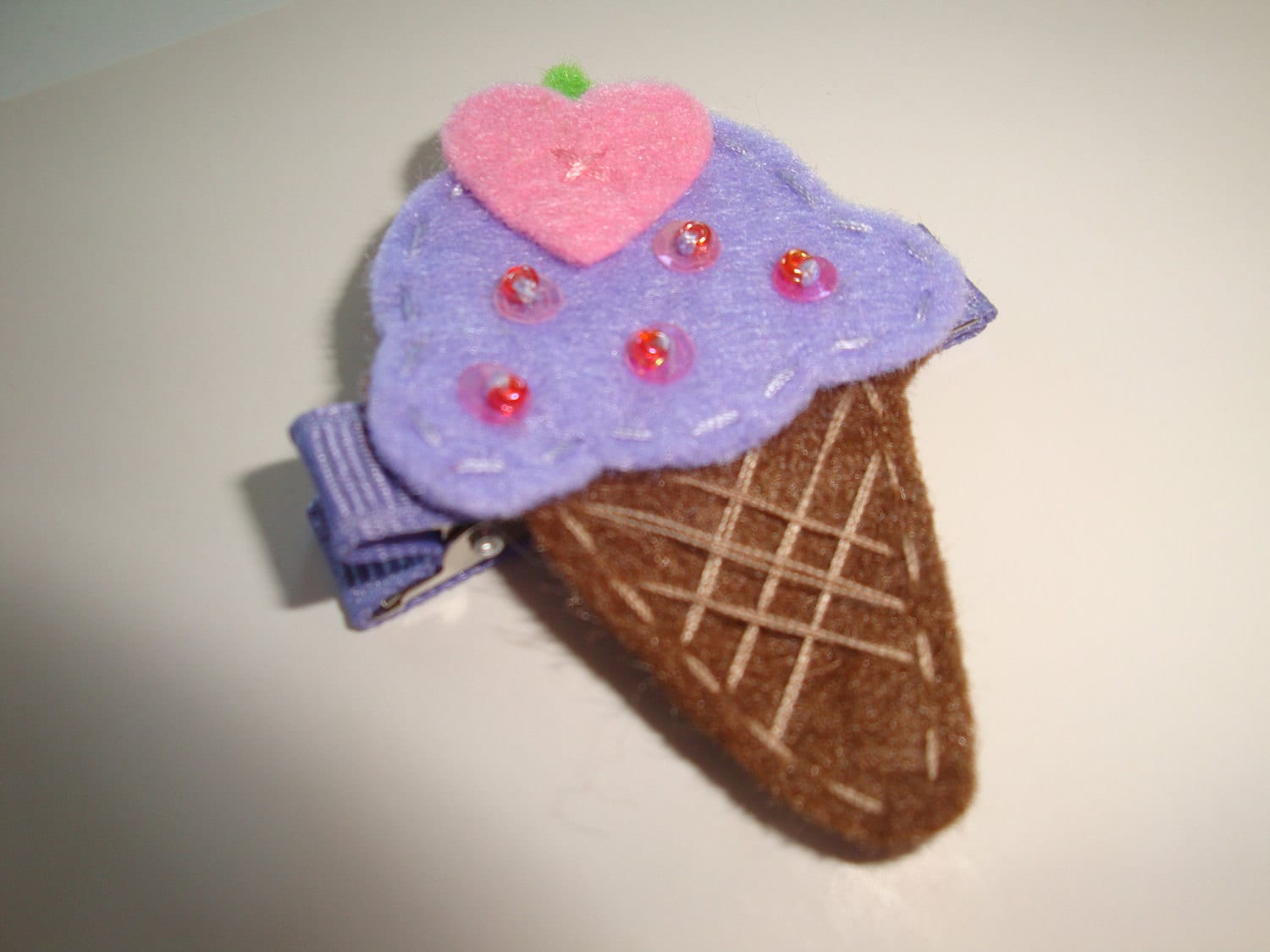 Felt Hair Clip Girls Hair Clippies Sweet Treat Lavender