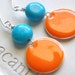 Turquoise and Epoxy Disc Earrings - Fresh
