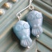 CIJ SALE - Blue Hoot Earrings