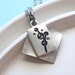 Silver Necklace - Mod Flower Charm Handmade